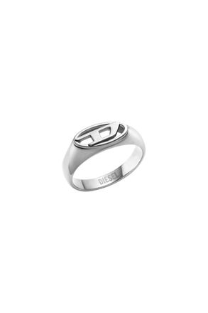 Diesel Stainless Steel Signet Ring - Rings - Unisex - Silver