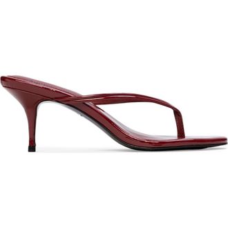 Black Suede Studio Marci 65 Thong Sandal in Chili Flake Patent Leather at Nordstrom, Size 38.5