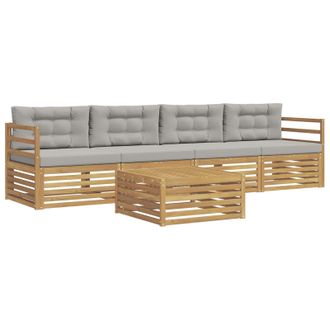 vidaXL Conjunto De Sof&aacute;s De Exterior 5 Pcs Blanco Y Gris Claro Vidaxl