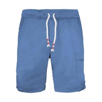 MC2 Saint Barth Casual Shorts, male, Blue, Size: L Marseille Linen Bermuda Shorts