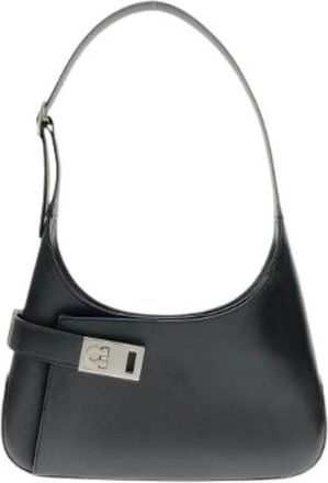 Ferragamo Pre-owned Shoulder Bags, female, Black, Size: ONE SIZE Pre-owned Leather Shoulder Bag