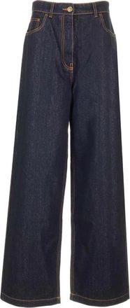 Etro Lurex Denim Jeans - female - Etro - Wide Jeans - Blue - W27 - Jeans