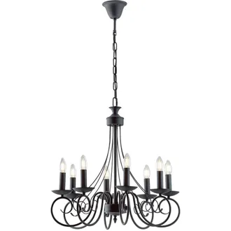 Netlighting BEATRICE 8 Light Chandeliers Anthracite 63x57cm in Black | Size: 63x57 cm