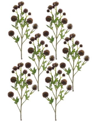 Melrose International Set Of 6 Brown Allium Floral Spray