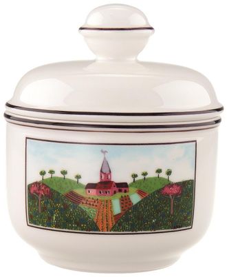 Villeroy & Boch Design Naif Zuccheriera Per 6 Persone, 0.2 L, Porcellana Con Decorazioni Dallaspetto Fantasioso