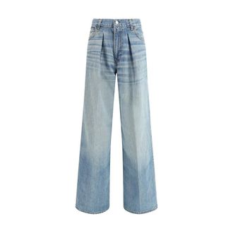 Haikure Wijde Katoenen Jeans met Klassiek Ontwerp - Dames - Loose Fit Jeans - Blauw - W23 - Katoen - Jeans