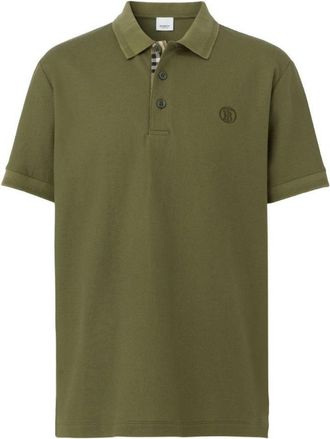 Burberry Mens Branded Circle Logo Olive Polo Shirt - Green material_cotton - Size X-Large