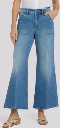 NYDJ Mia High Waist Ankle Palazzo Flare Jeans in Port Sea at Nordstrom, Size 12