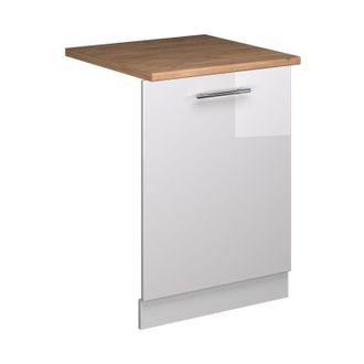 Vicco Panel Frontal Del Lavavajillas Fame-line, Blanco Alto Brillo, 60 Cm, Et Roble Vicco