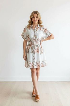 Hemant & Nandita Helena Belted Dress In Beige
