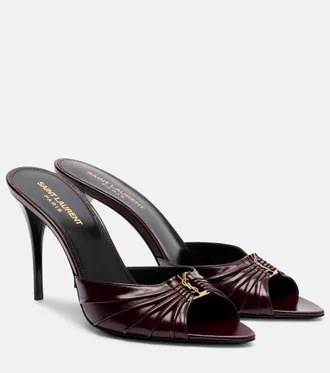 Saint Laurent Mules Babylone Cassandre 90 de piel