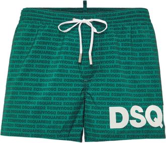 Dsquared2 logo-print swim shorts - men - Polyester/Elastane - 44 - Green