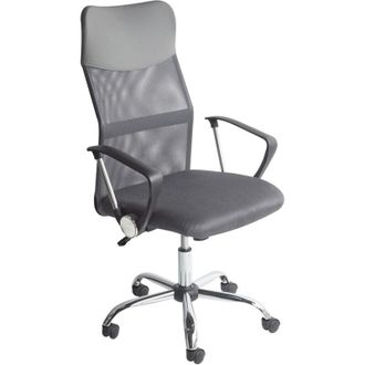 Beliani Beliani - Silla De Oficina Reclinable De Malla Gris Negro Plateado Giratoria Ajustable Design