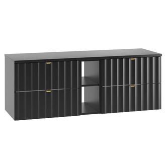 Petits Meubles Mueble bajo lavabo 140cm paneles de melamina y mdf negro
