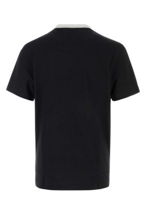 HUGO BOSS Mens Black Piquet T-Shirt Exterior: Cotton T-shirts And Polos