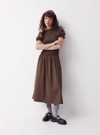 Daisy Street Womens Brul&eacute;e smocked midi dress