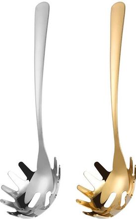 OEM Piezas, 26&times;6,5 Cm, Cuchara Para Pasta, Acero Inoxidable, Colador De Fondue, Tenedor Para Fideos, Cuchara Para Espaguetis Profile, Oro Y Plata