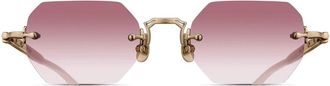 Matsuda M5010 Geometrische Zonnebril - Dames - Zonnebrillen - Geel - ONE Size - Accessoires