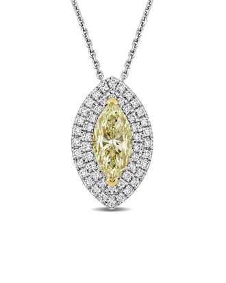 Rina Limor 12K Two-Tone 1.30 Ct. Tw. Diamond Halo Necklace