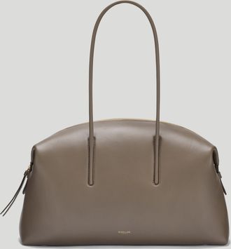 DeMellier The Stockholm in Dark Taupe Fine Grain Leather Tote & Work bag