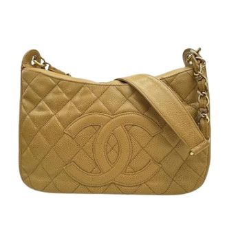 Chanel Pre-owned Vintage Schoudertas - Dames - Pre-owned - Beige - Maat: ONE Size Leer