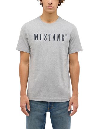 Mustang Kurzarmshirt MUSTANG Herren Style Austin, Herren, Gr. 4XL, grau (grau meliert), Jersey, 100% Baumwolle, Rundhals, Shirts Kurzarmshirt
