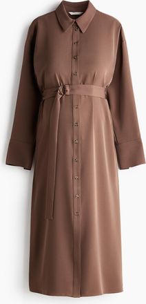H&M Blusenkleid mit G&uuml;rtel - Beige