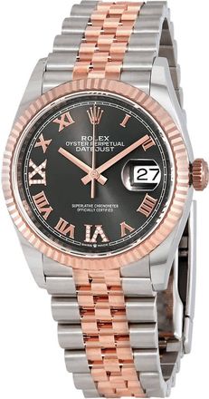 Rolex Datejust 36 Dark Rhodium Diamond Dial Steel and 18kt Everose Gold Jubilee Watch 126231DRRDJ