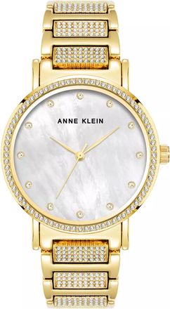 Anne Klein Crystal Bezel and Bracelet White Mother-of-Pearl Ladies Watch AK-4004MPGB