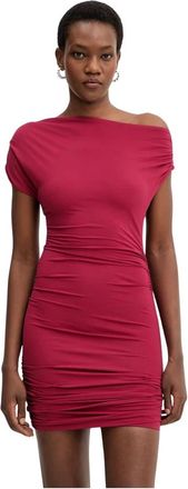 Aniye By Kleedjes, Dames, Rood, XS, Leer, Mini Jurk