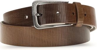 Brunello Cucinelli Womens Belt Carved Leather Tundra Calf