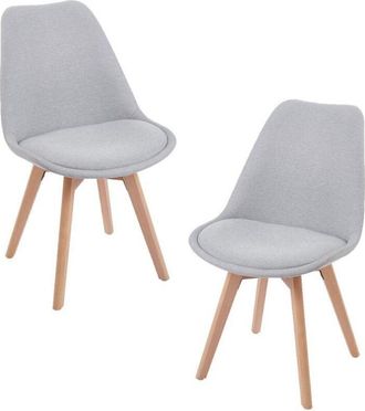 Regalos Miguel Regalos Miguel - Packs Sillas Comedor - Pack 2 Sillas Synk Tela - Gris Claro