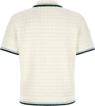 Casablanca Boucl&eacute; Polo Shirt - White