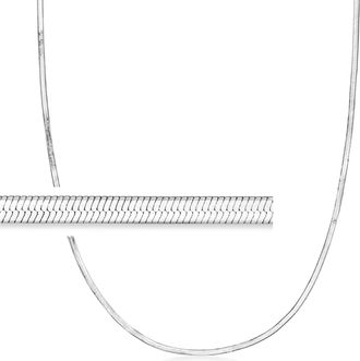Ross-Simons Italian 2mm Sterling Silver Herringbone Chain Necklace