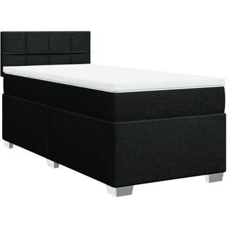 vidaXL Cama Box Spring Con Colch&oacute;n Tela Negro 100x200 Cm Vidaxl
