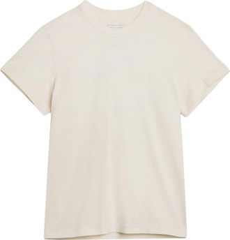 Yohji Yamamoto T-shirt met ronde hals en korte mouwen - Dames - T-shirts - Wit - S - Katoen - Tops