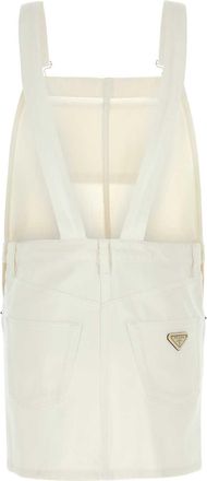 Prada Womens Denim Dress White Cotton
