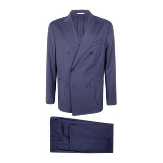 Boglioli Heren, Pakken, Blauw, Maat: XL Wol