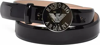 Emporio Armani Black Polyester Patent Belt