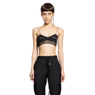 Ann Demeulemeester Abelina Bra in Washed Silk Satin and Tulle