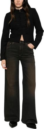 D.exterior Wide Jeans - Dames - Loose Fit Jeans - Bruin - M - Jeans