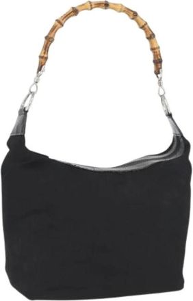 Gucci Pre-owned Shoulder Bags, female, Black, Size: ONE SIZE Pre-owned Vintage Nylon Shoulder Bag