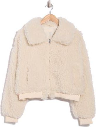 Blank NYC Faux Shearling Bomber Jacket in Frosted Vanilla at Nordstrom Rack, Size X-Small