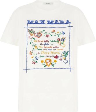 Max Mara Tops, Dames, Wit, L, Katoen, Stijlvolle Top voor Trendy Looks