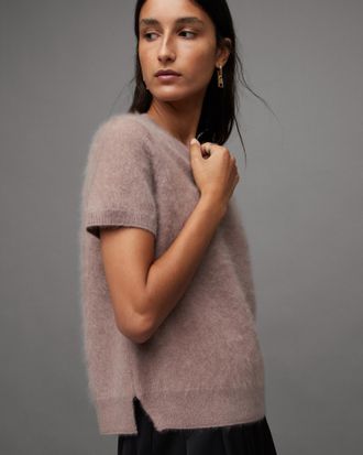 AllSaints Rebel Brushed Cashmere Knitted T-Shirt