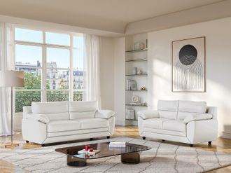Vente-Unique Sof&aacute; 3+2 plazas de piel sint&eacute;tica MANOA - Color blanco