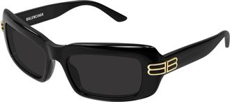 Balenciaga Zwart/Grijs Zonnebril Bb 0432S - Dames - Zonnebrillen - Zwart - 57 MM - Accessoires