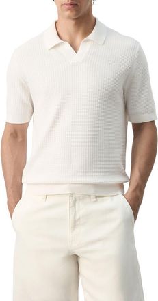 Mango Slim Fit Cotton Polo in Off White at Nordstrom, Size Medium