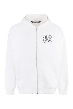 Palm Angels White Logo Hood Sweatshirt