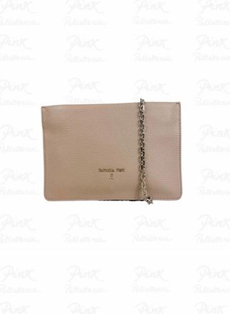 Patrizia Pepe Pochette met metalen crossbody riem en polsband - Dames - Schoudertassen - Beige - ONE Size - Leer - Tassen